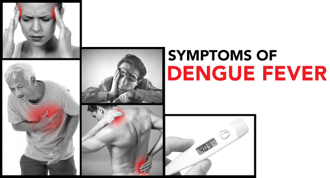 pessoas com sintomas de dengue